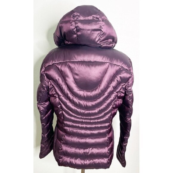 Bernardo Purple Packable Puffer Hooded‎  Down Jacket Lightweight Gorpcore Large - Picture 4 of 6